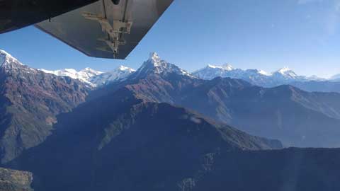 Annapurna Mountain view from Flight